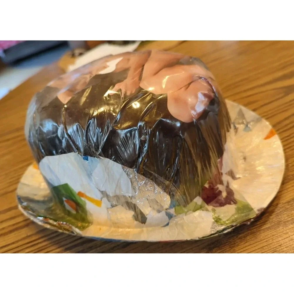 Vintage 1950s Risque Lady Top Hat Party New Year's Eve Handmade Cellophane